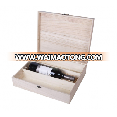 Hot sale  hinge 3 bottles wooden wine gift box