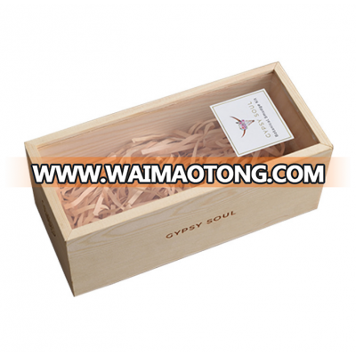 Custom Natural Wooden Gift Box with Clear Window